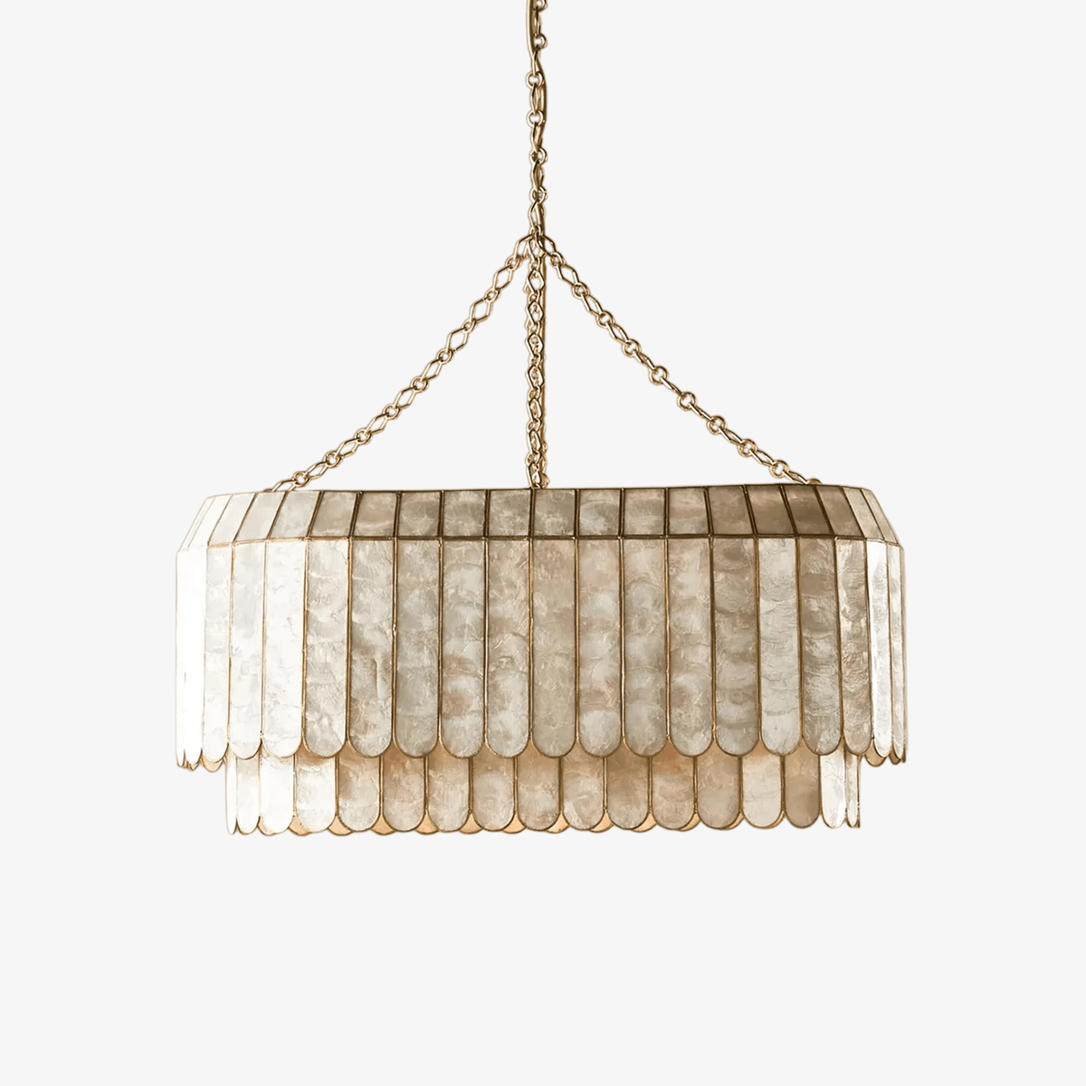 Holz Lustre en Métal Doré Aurelia