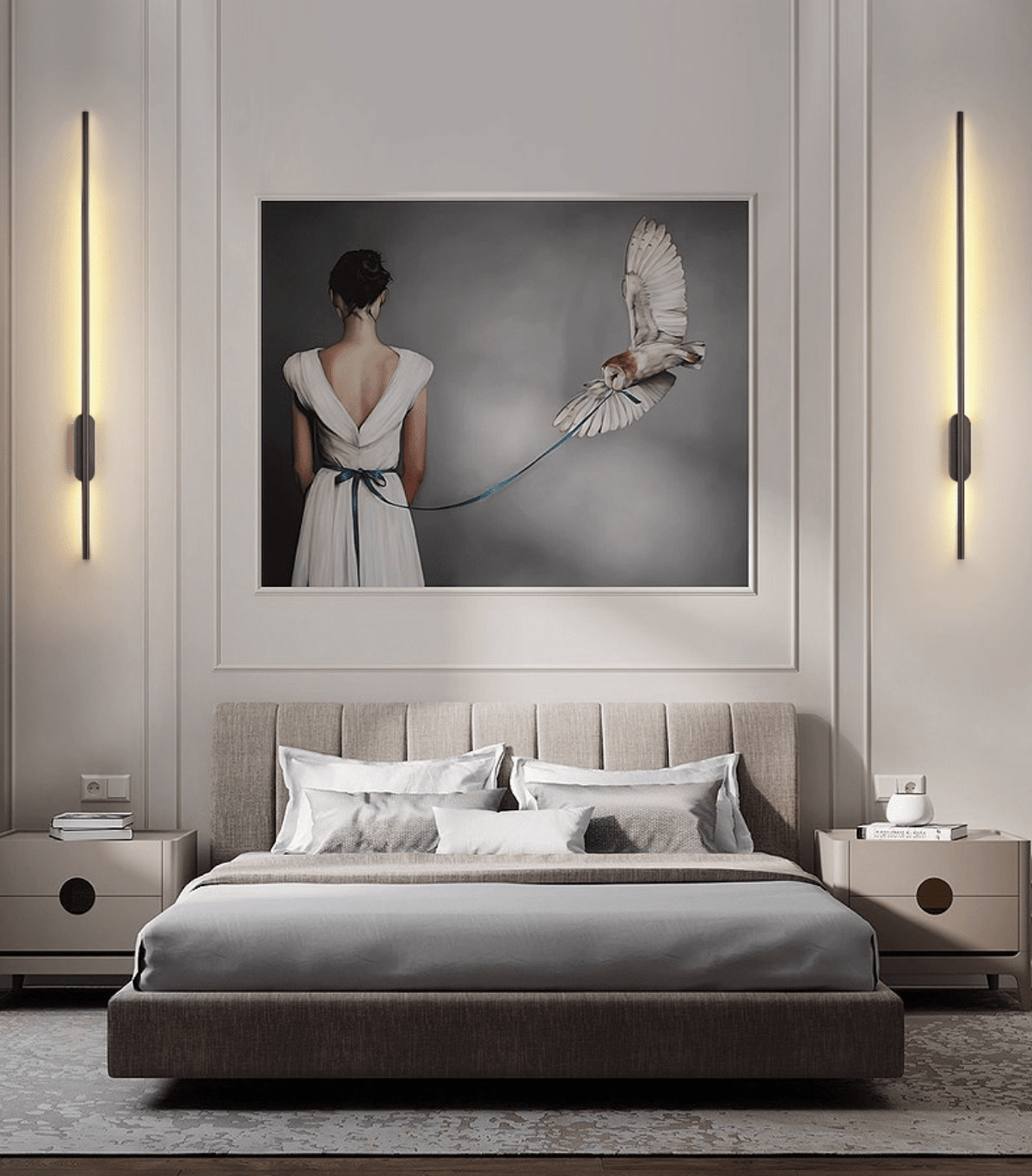 Nomk Ligne Noire Applique Murale Rechargeable