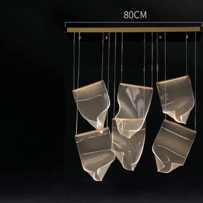 Nerivon Suspension Carrée Contemporaine Métal/Acrylique Doré Salon/Escalier-Cielum