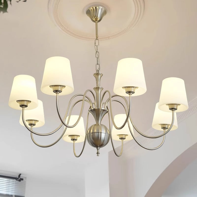 Silva Ancien Métal Verre Lustre Salle d'Étude Chambre à Coucher