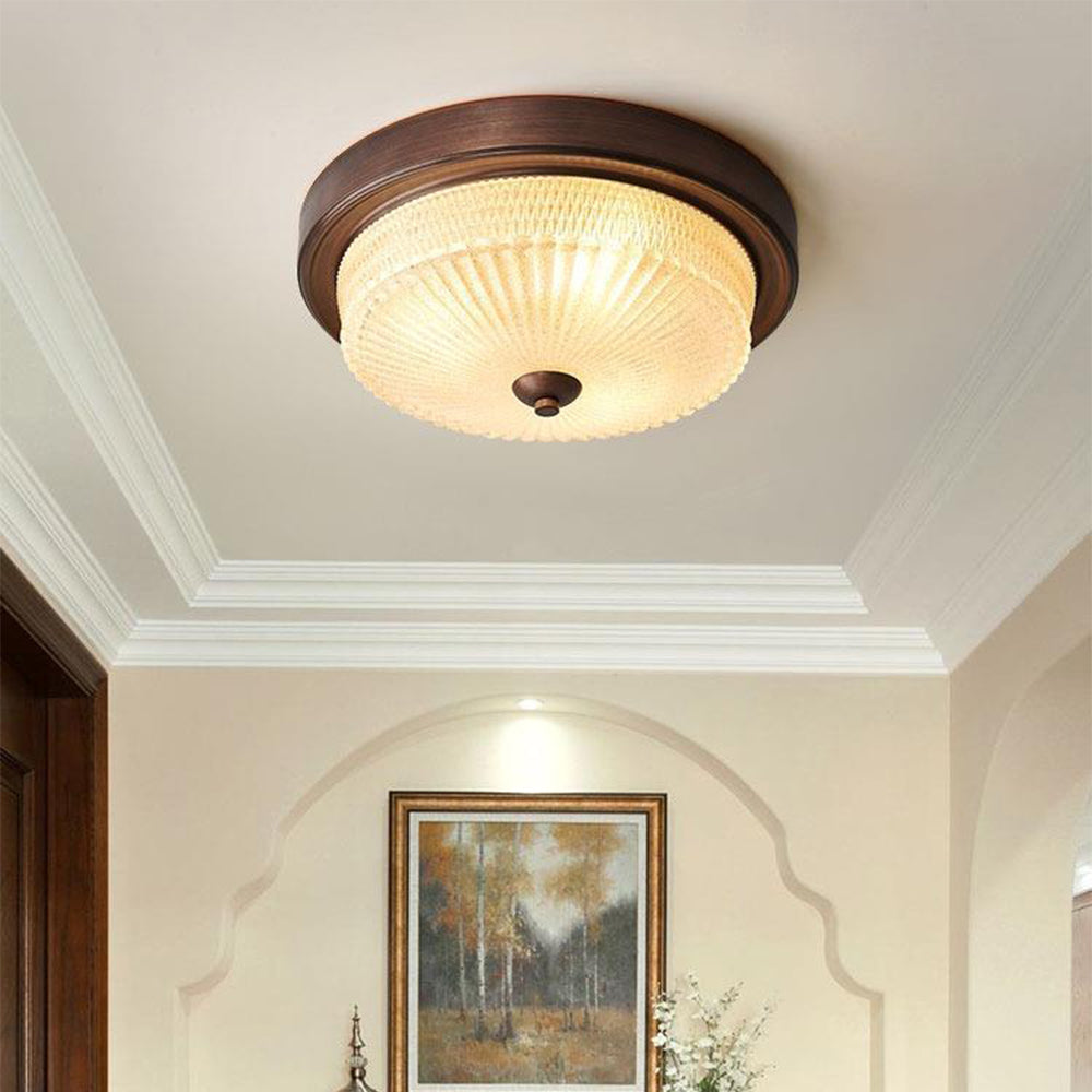 Silva Plafonnier Vintage Rond Verre Chambre à Coucher
