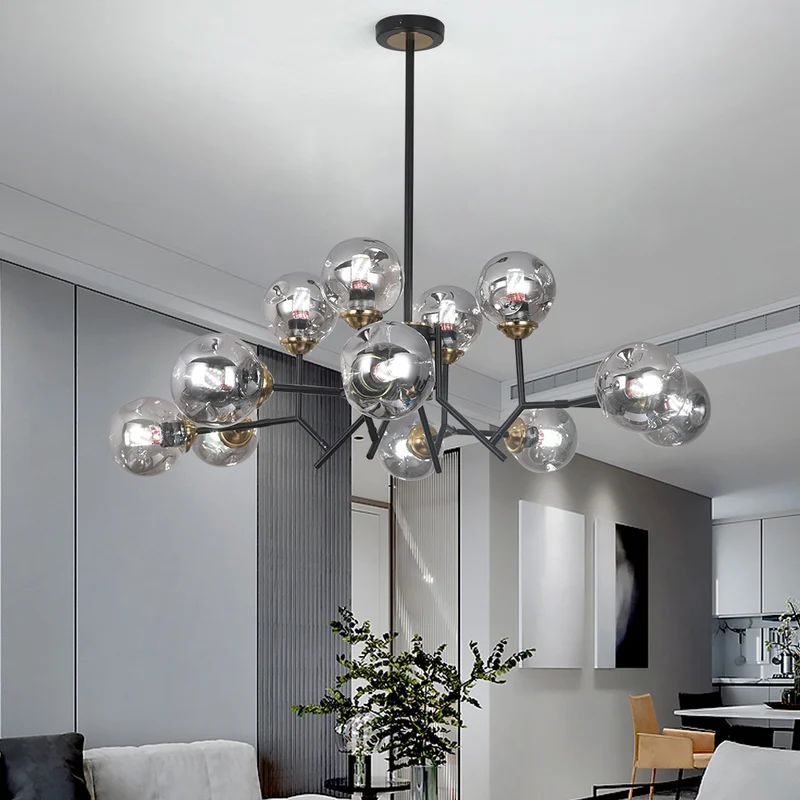 Valentina Moderne Nordique Suspension Métal Verre Salon Chambre à Coucher