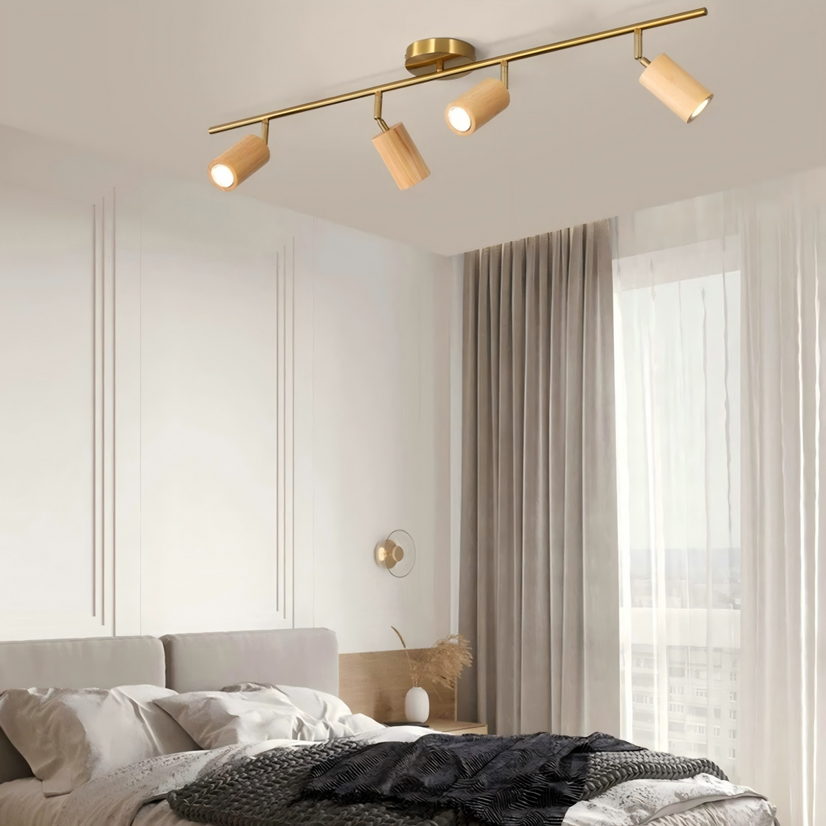 Liora Wooden LED Track Light-Neutral Decor