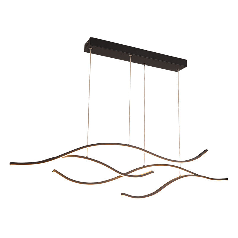 Tiroven Luminaires Suspension linéaire. LED Noir/Or. Salon-Cielum