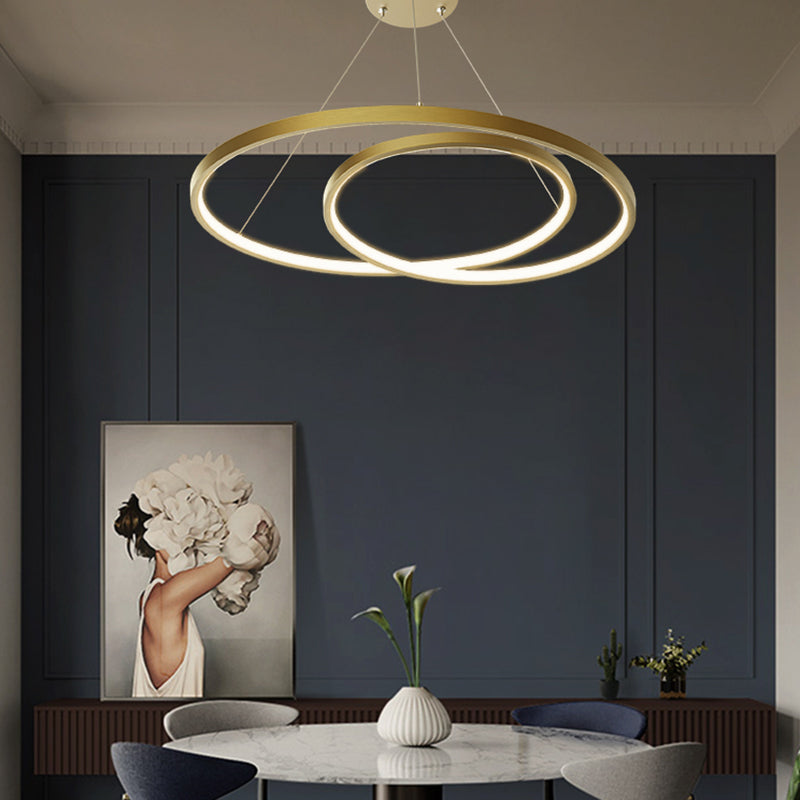 Arisha Suspension Cercle Courbé, Cuivre pur, Noir/Or, Salle à Manger/Chambre à Coucher