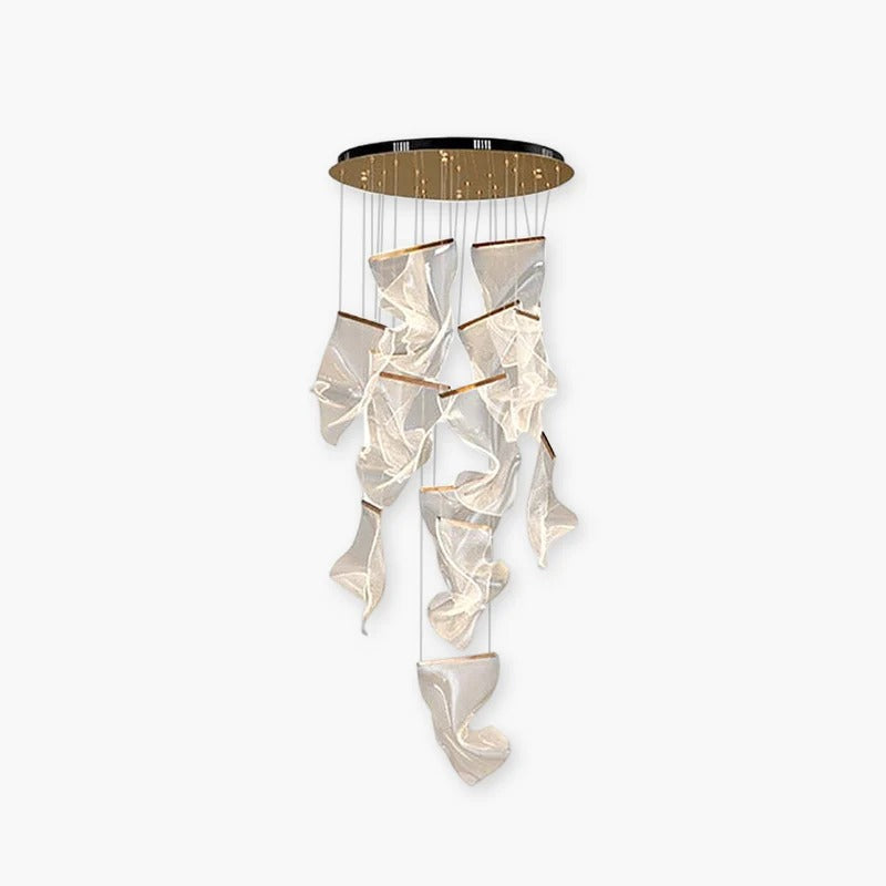 Nerivon Suspension Carrée Contemporaine Métal/Acrylique Doré Salon/Escalier-Cielum