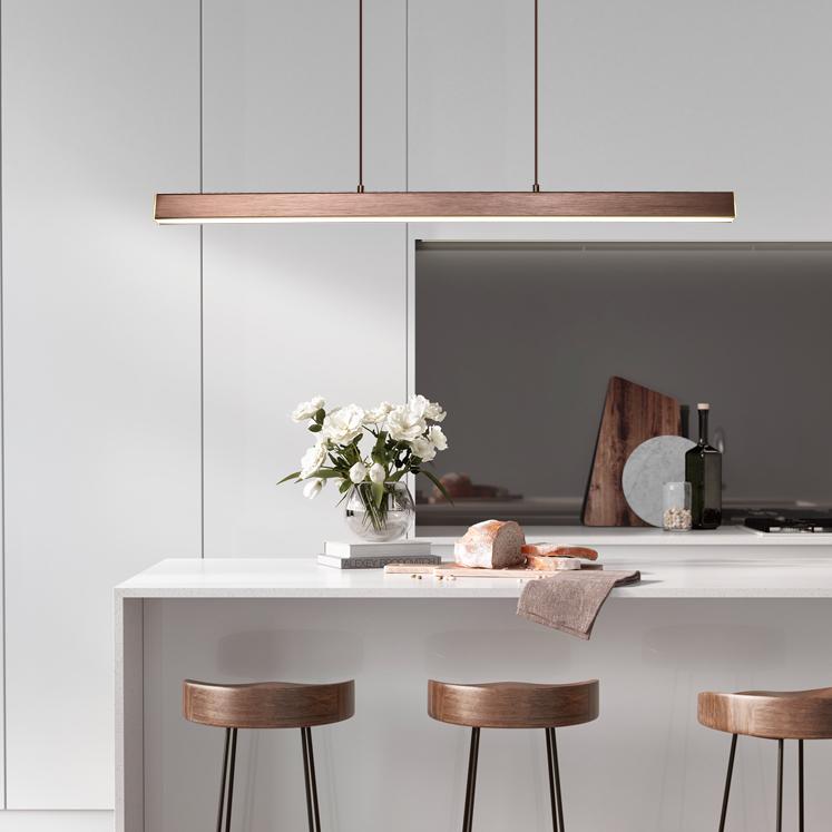 Xorin Suspension Linéaire Moderne Noir/Marron Salon-Cielum