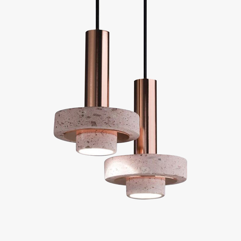 Evoxa Suspension Cylindre Moderne Métal/Pierre Salle à Manger-Cielum