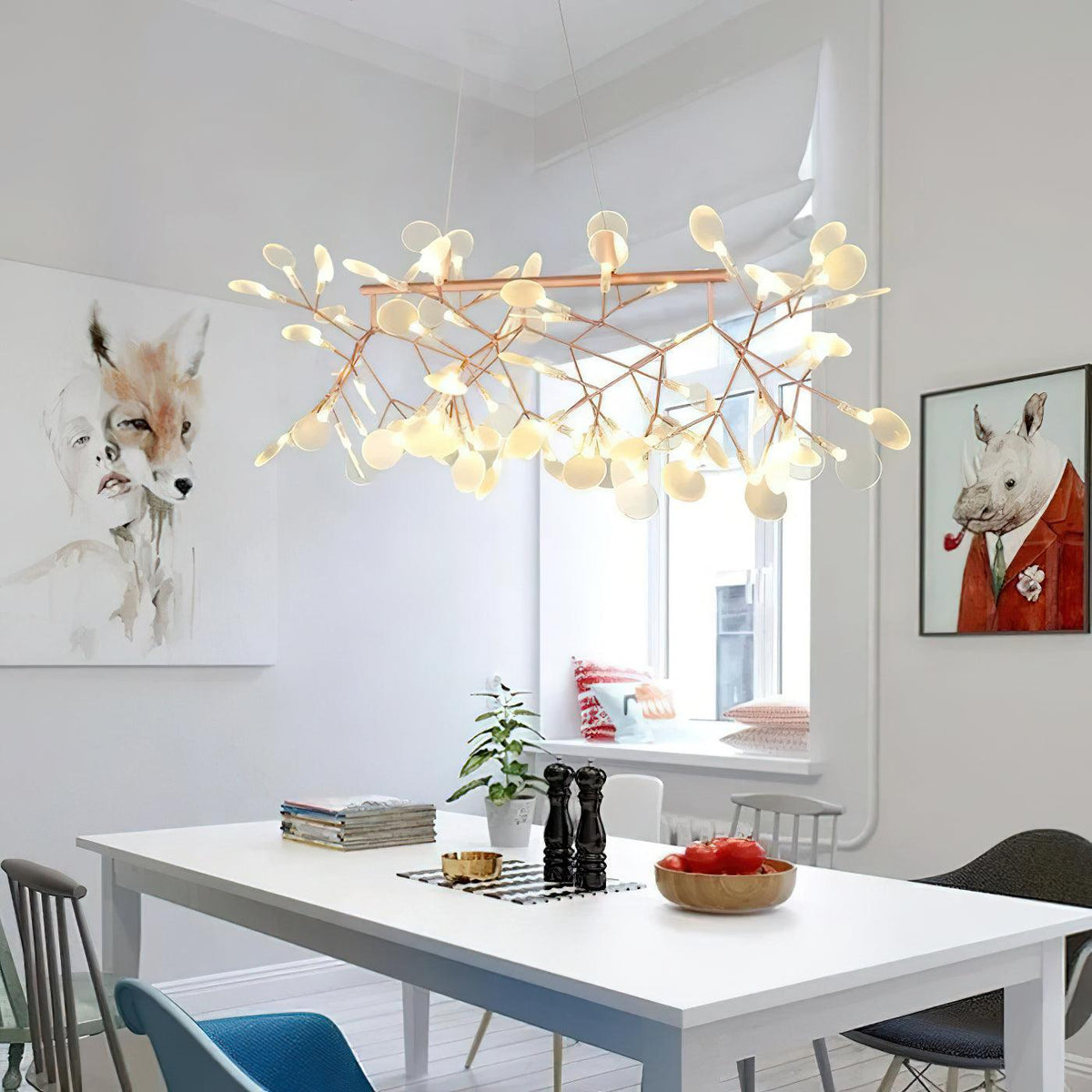 Kevenq Lustre LED À Branches Longues Et Linéaires Artistiques-Cielum