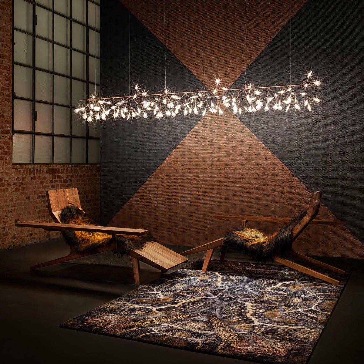 Kevenq Lustre LED À Branches Longues Et Linéaires Artistiques-Cielum
