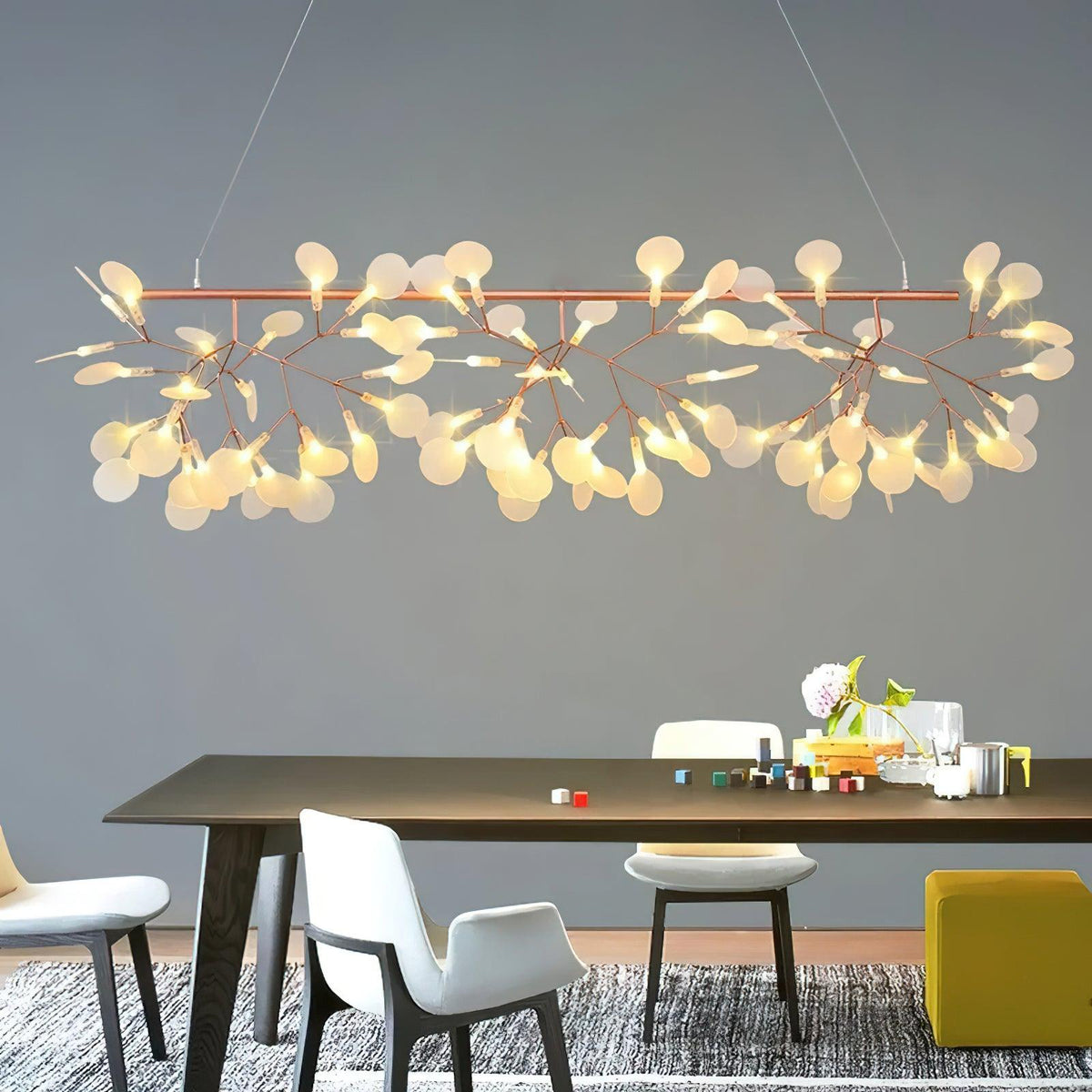 Kevenq Lustre LED À Branches Longues Et Linéaires Artistiques-Cielum
