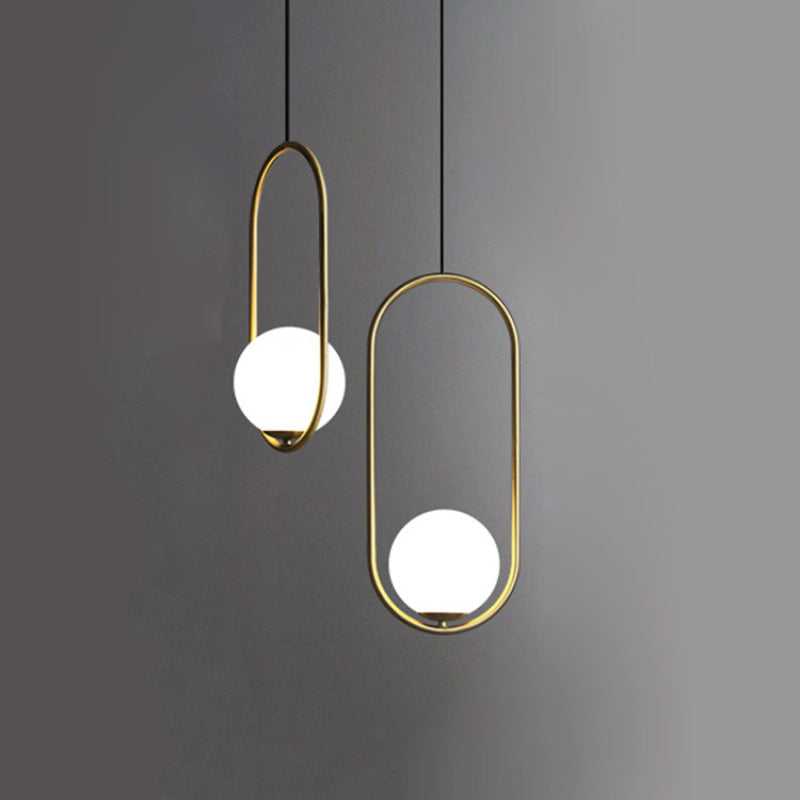 Torinor Suspension Anneau/Boule Moderne. Métal/Acrylique. Doré/Noir. Salon-Cielum