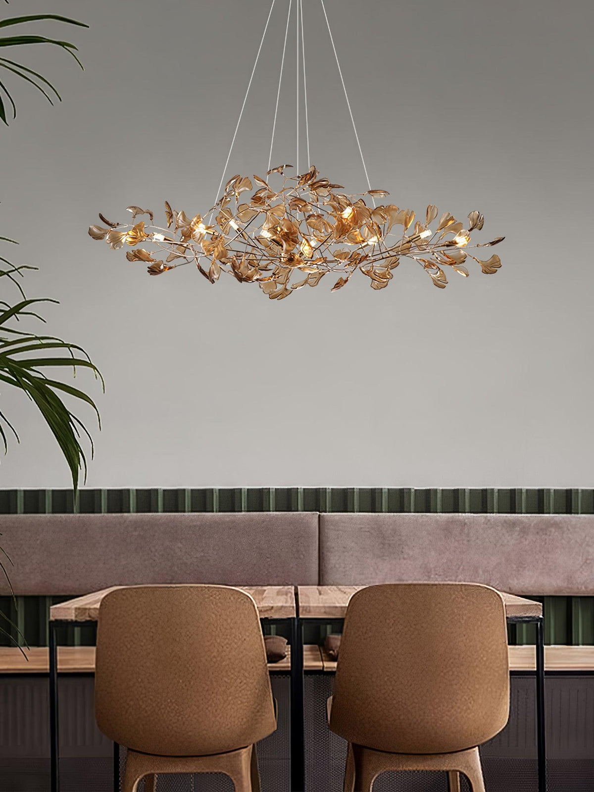 Tirov Lustre de luxe en feuille de ginkgo-Cielum