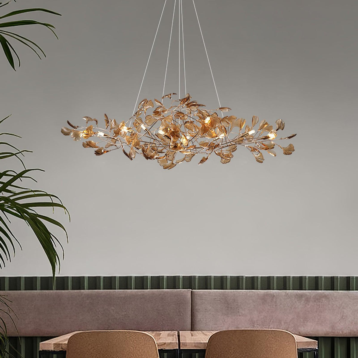 Tirov Lustre de luxe en feuille de ginkgo-Cielum