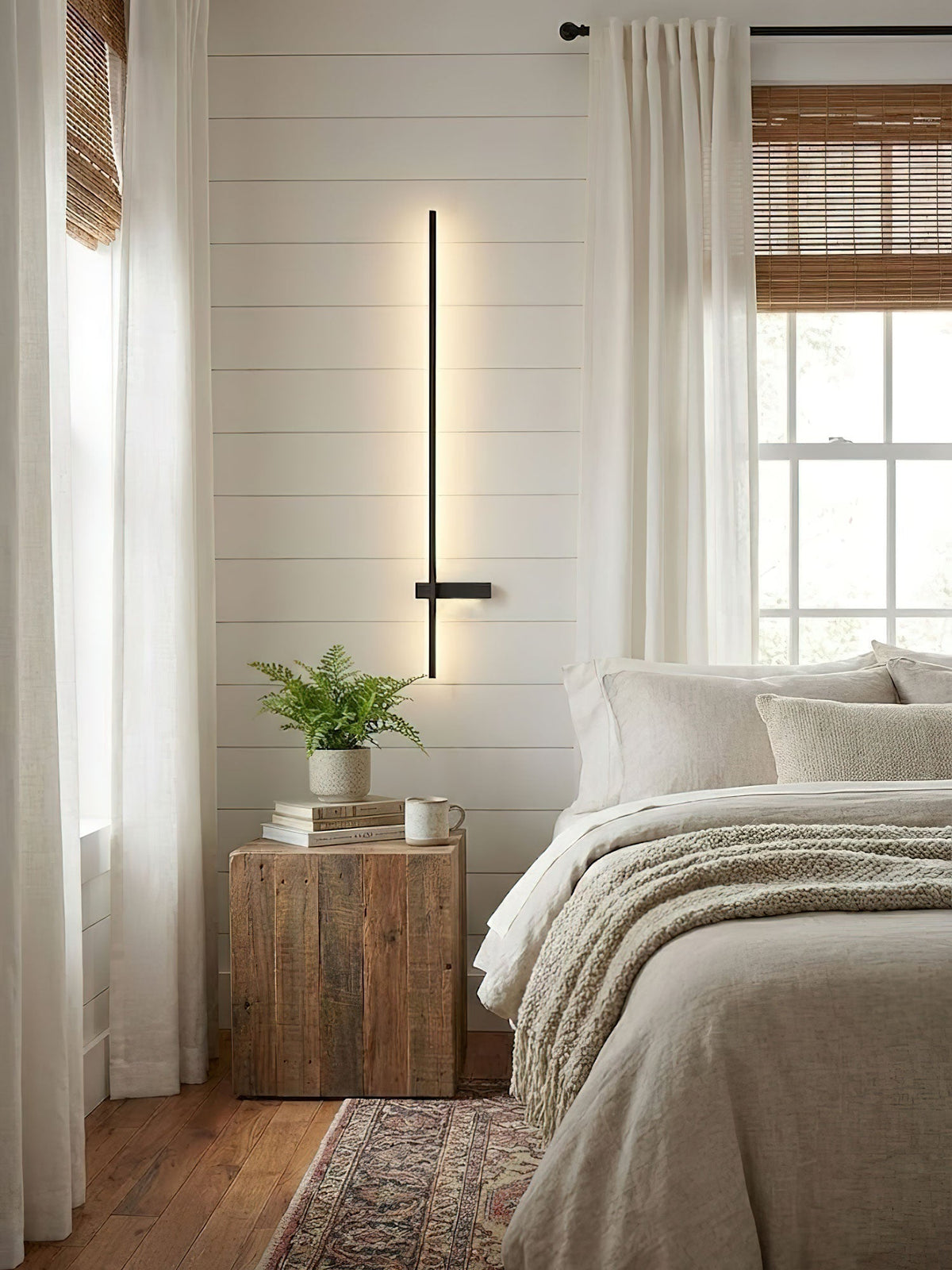Mesv Rechargeable Noire Applique Murale Linéaire