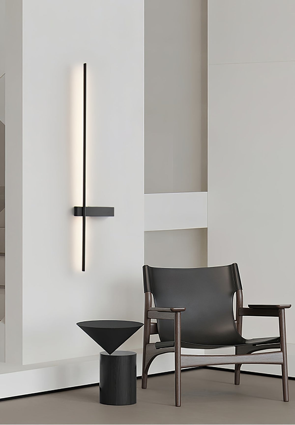 Mesv Rechargeable Noire Applique Murale Linéaire