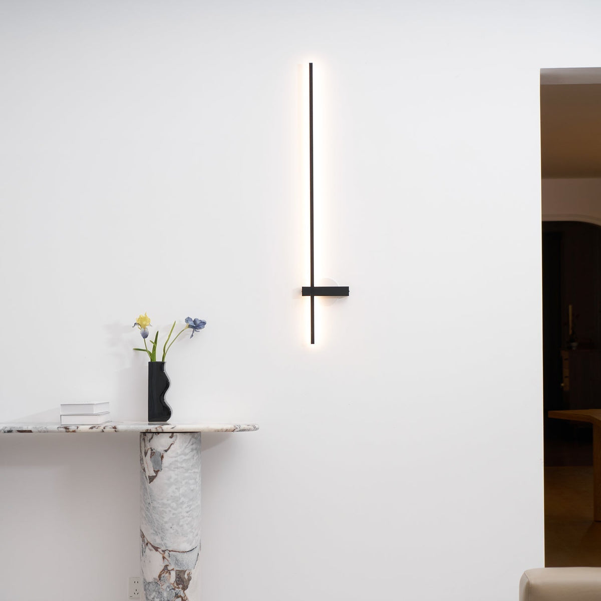 Mesv Rechargeable Noire Applique Murale Linéaire