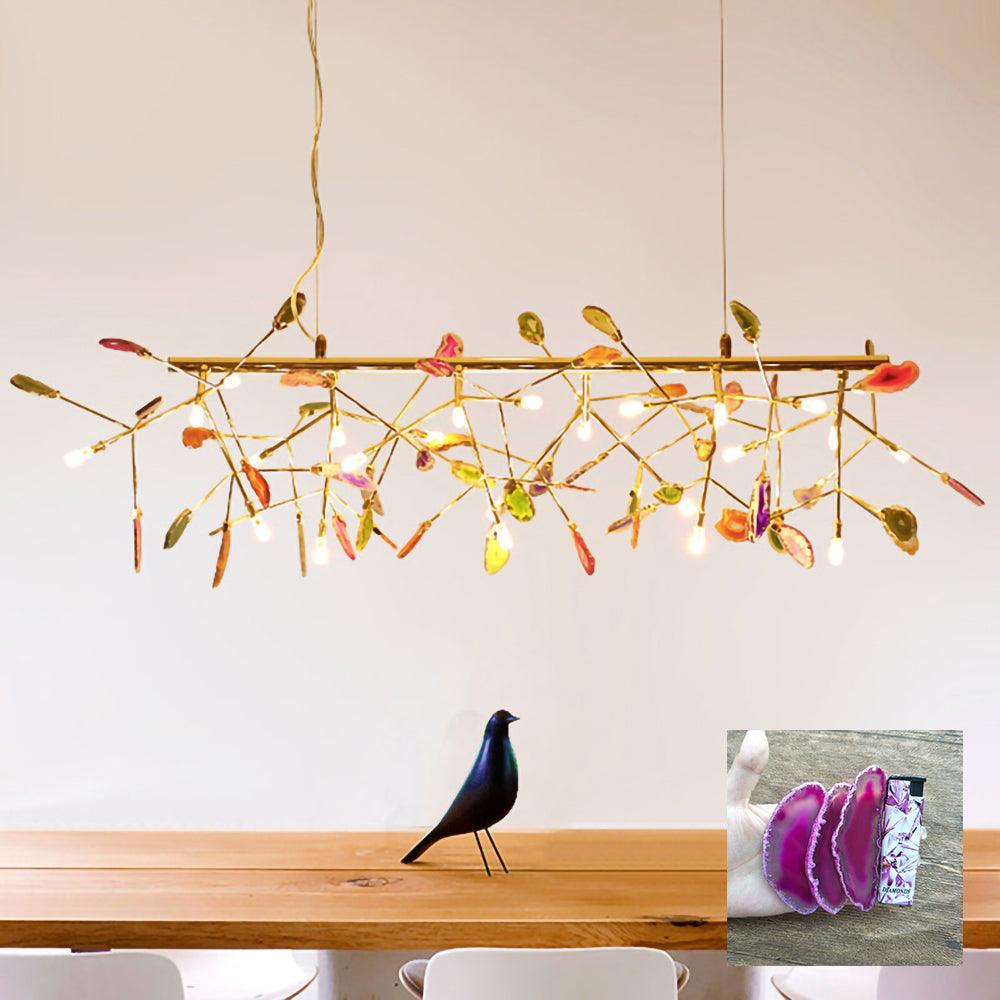 Agate Lustre à Branches Multicolores