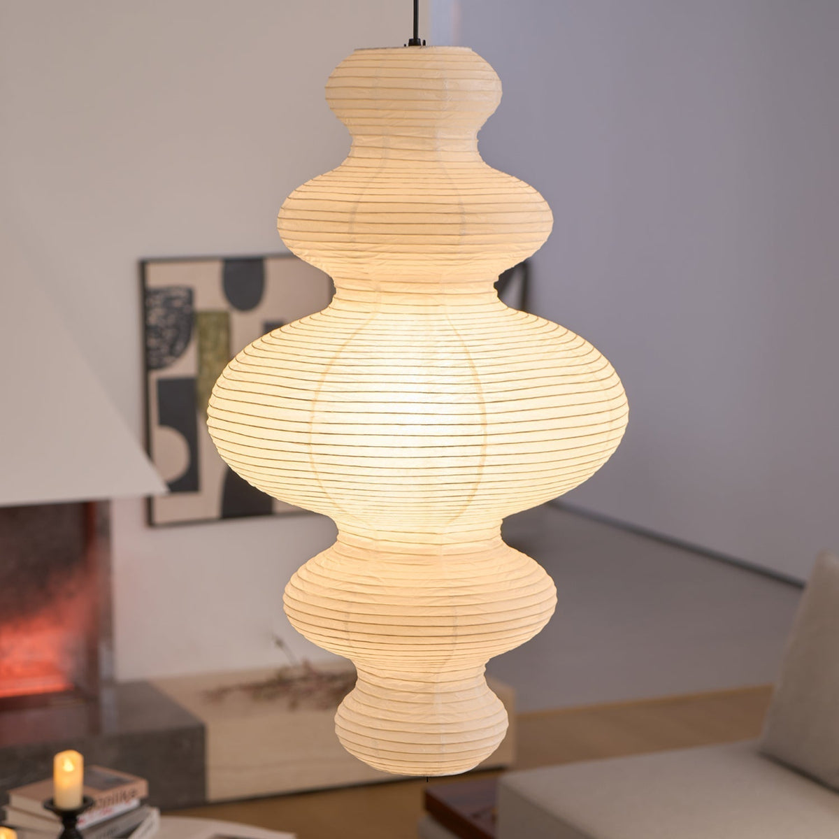 Akari Juni Pendant Lamp-Neutral Decor