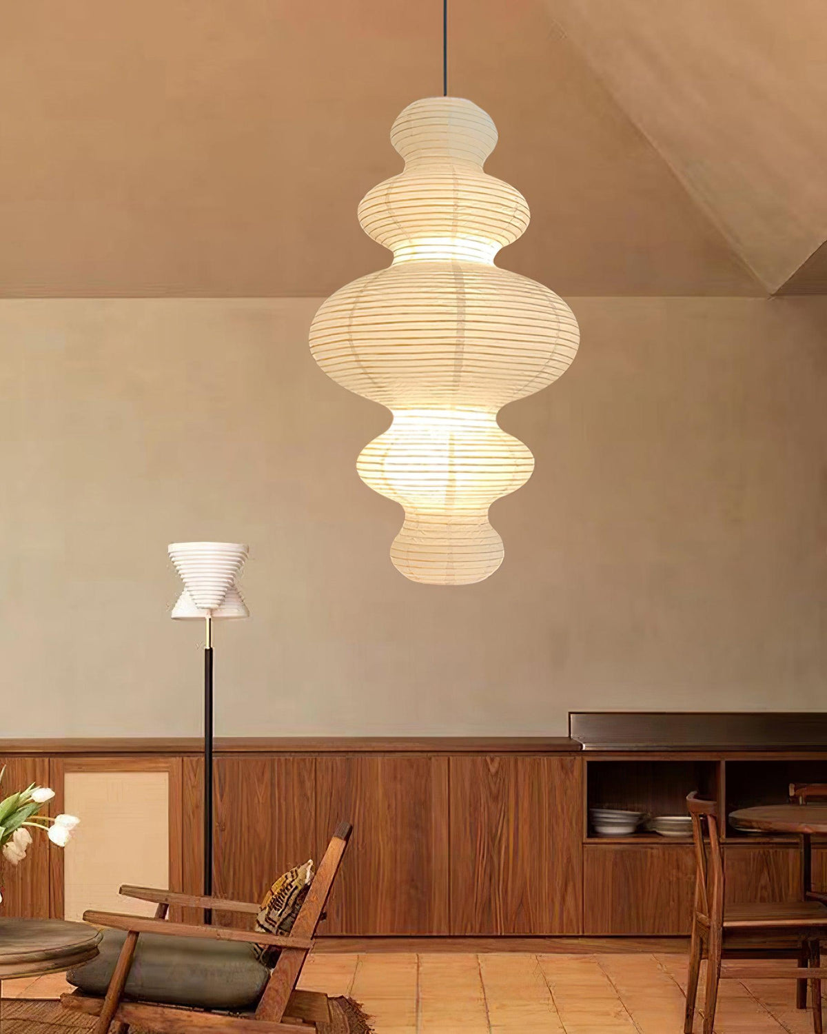 Akari Juni Pendant Lamp-Neutral Decor