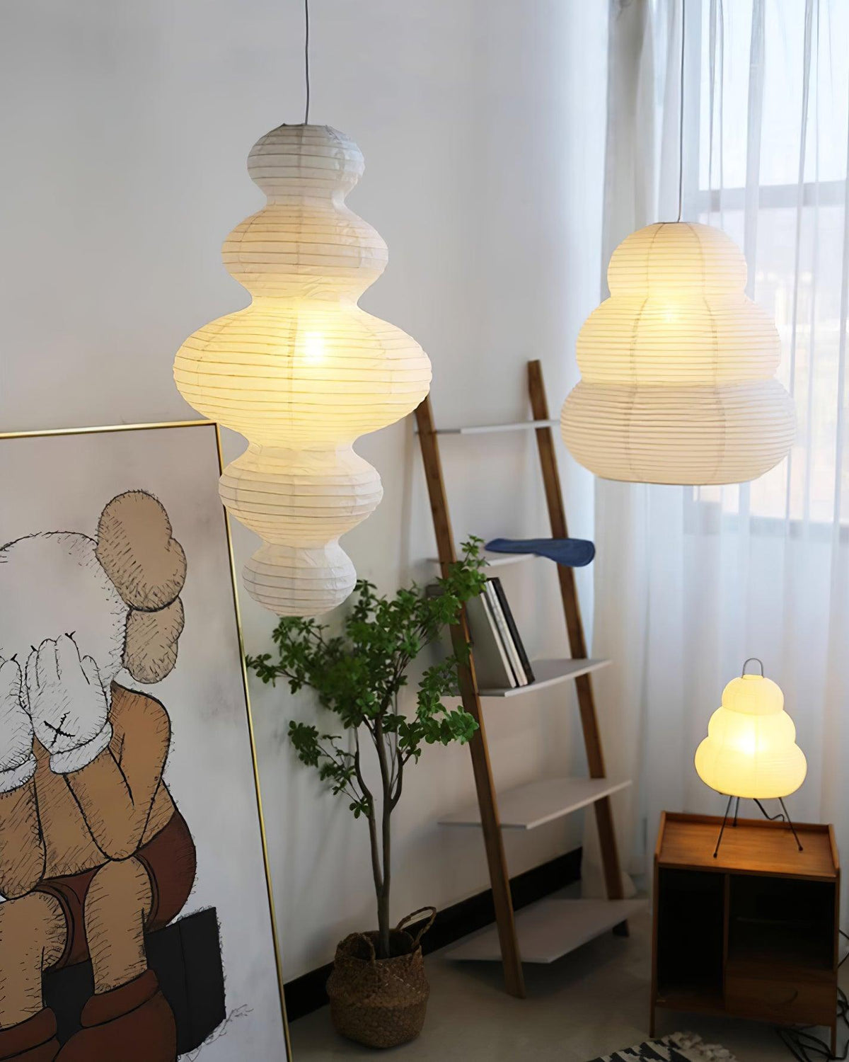 Akari Juni Pendant Lamp-Neutral Decor