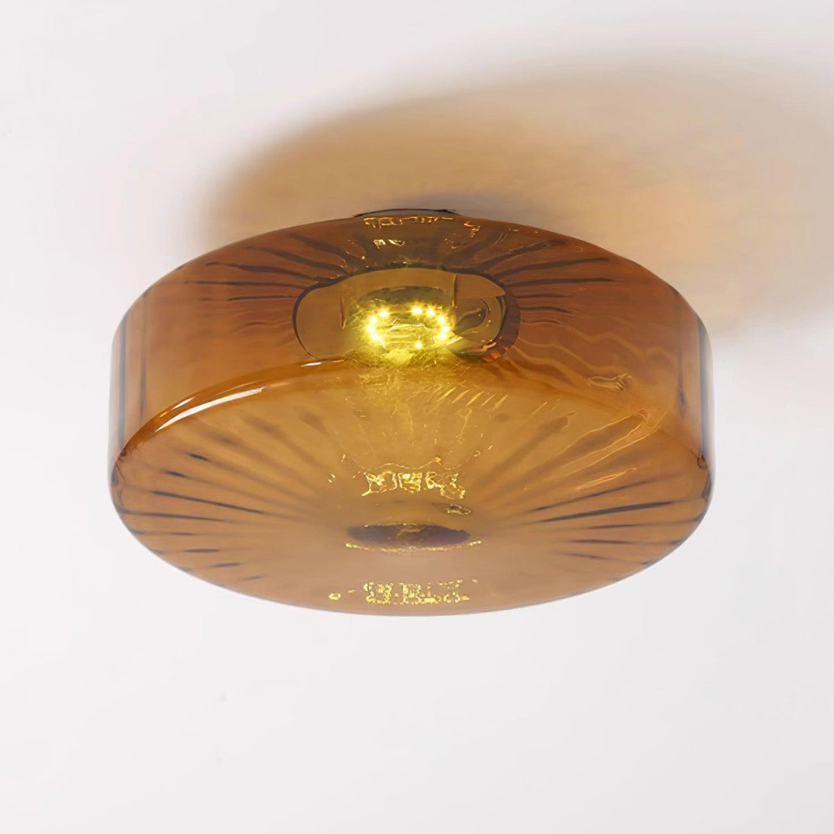 June  Plafonnier Ambre Verre