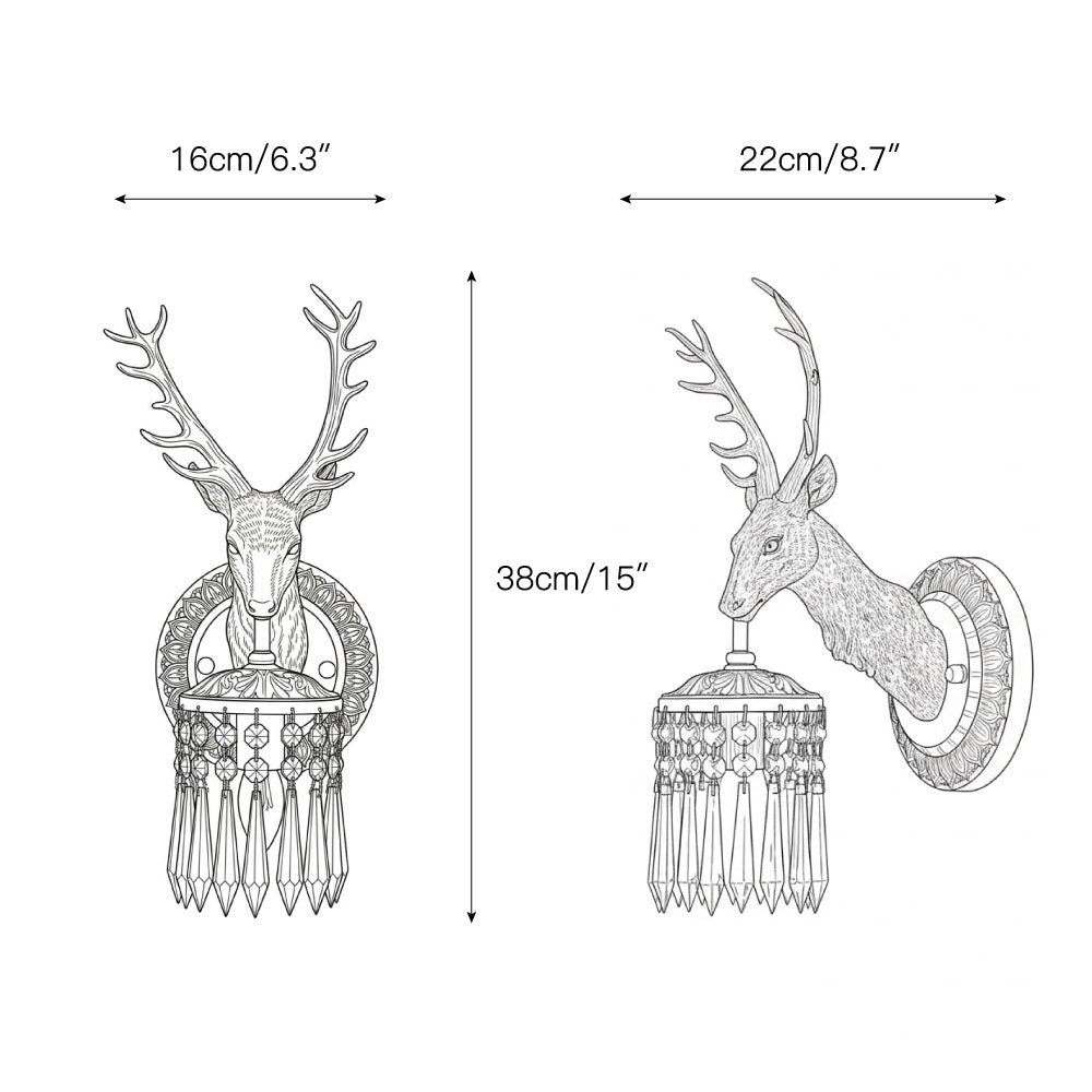 Antler Applique Murale en Cristal