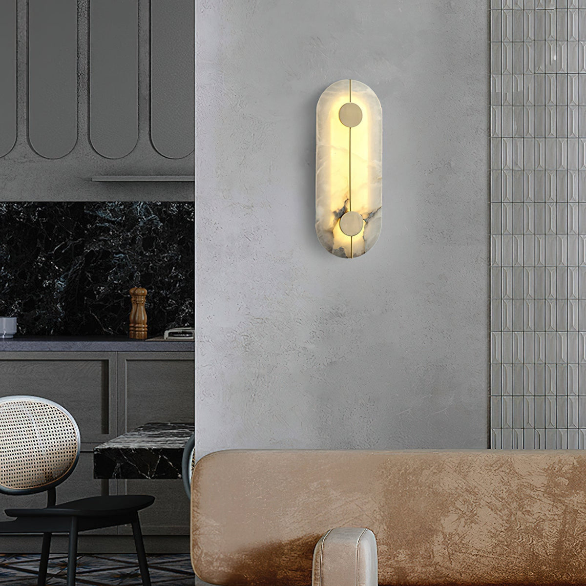Eldivar Moderne Minimaliste Albâtre Applique Murale-Cielum