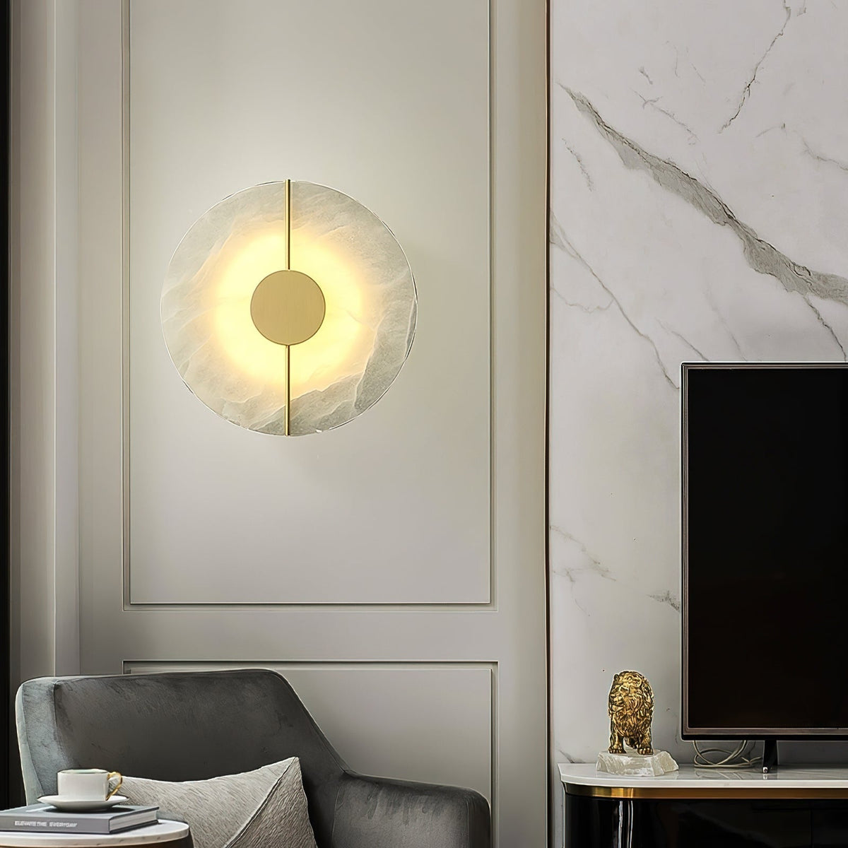 Eldivar Moderne Minimaliste Albâtre Applique Murale-Cielum