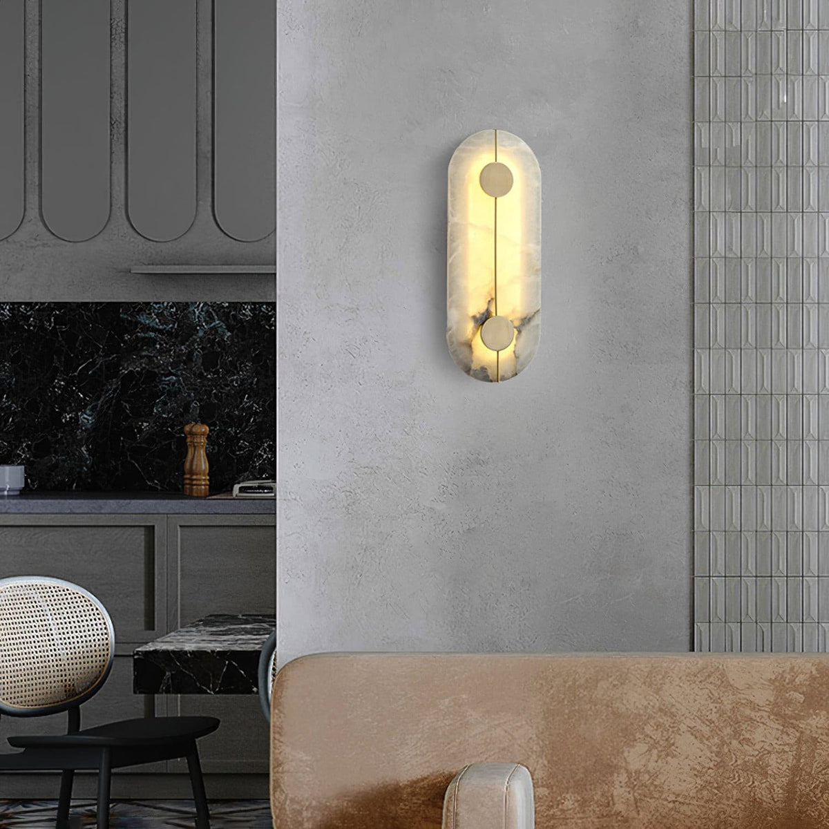 Artistic Wall Lamp Dolomite Copper Retro Flair-Neutral Decor