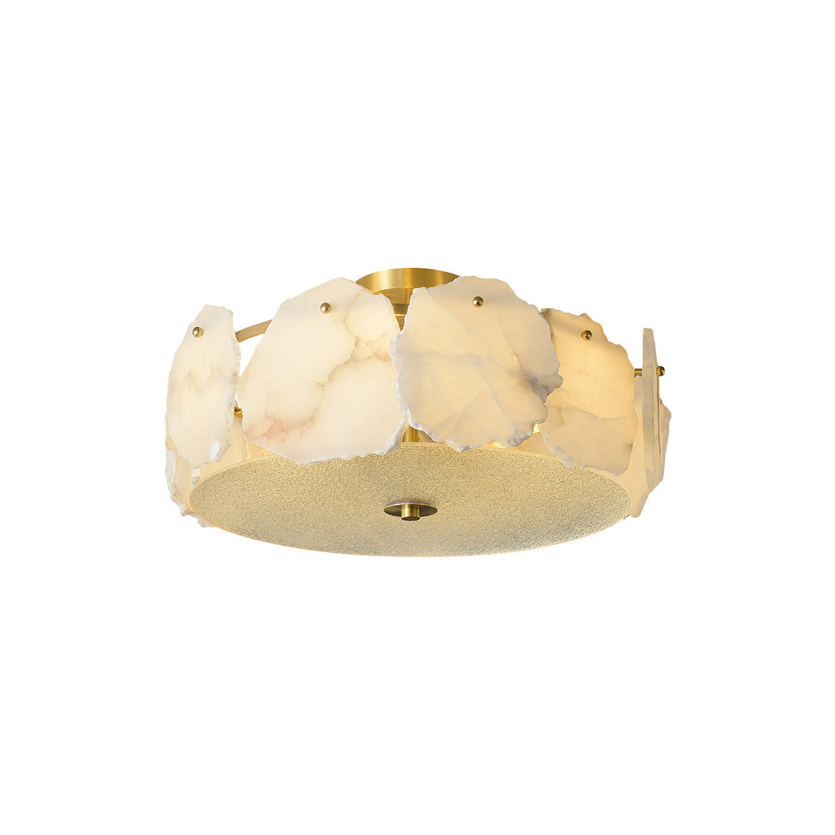 Elay Plafonnier Disque Plat Raffiné en Verre Albâtre