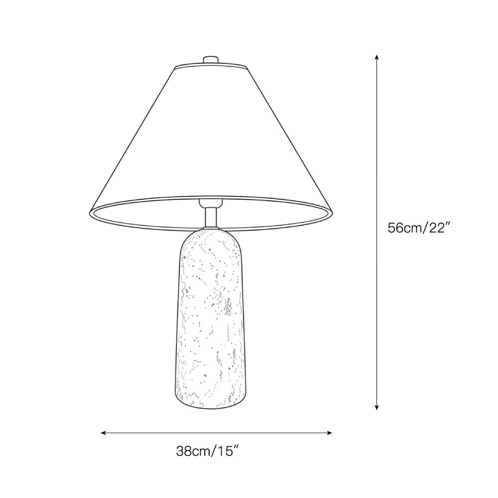 Astere Lampe de Table en Travertin Beige
