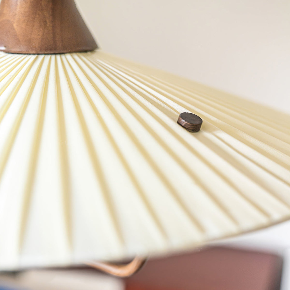 Vionne Mid-Century Wood and White Pendant Lamp-Neutral Decor