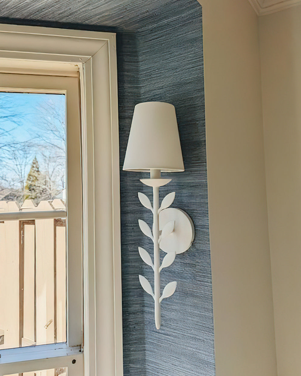 Evoque Gold Leaf Wall Sconce-Neutral Decor