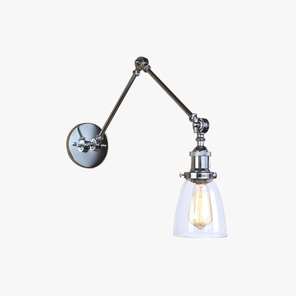 Silva Applique Bras Articulé Réglable Moderne, Métal/Verre, Salon
