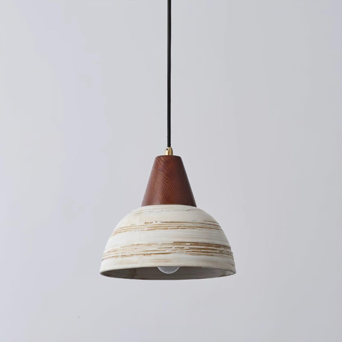 Pendant Lamp Textured Ceramic Shade Tapered Nordic Minimalist-Neutral Decor