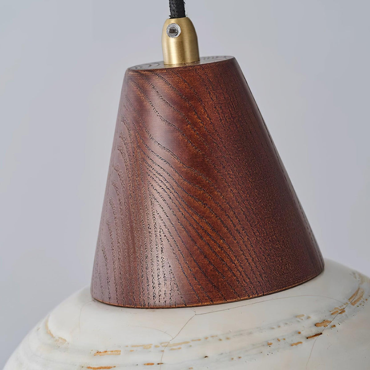 Pendant Lamp Textured Ceramic Shade Tapered Nordic Minimalist-Neutral Decor