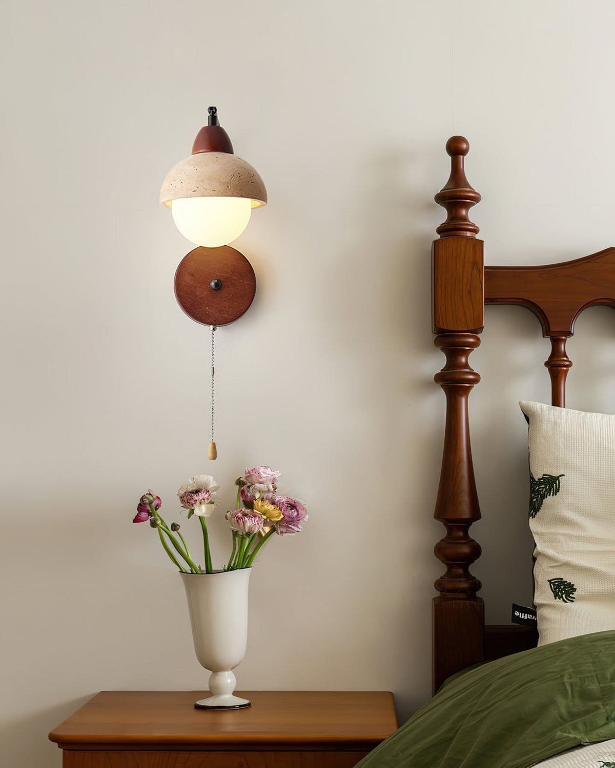 Ritta Dome Travertine Wall Lamp - Neutralighting