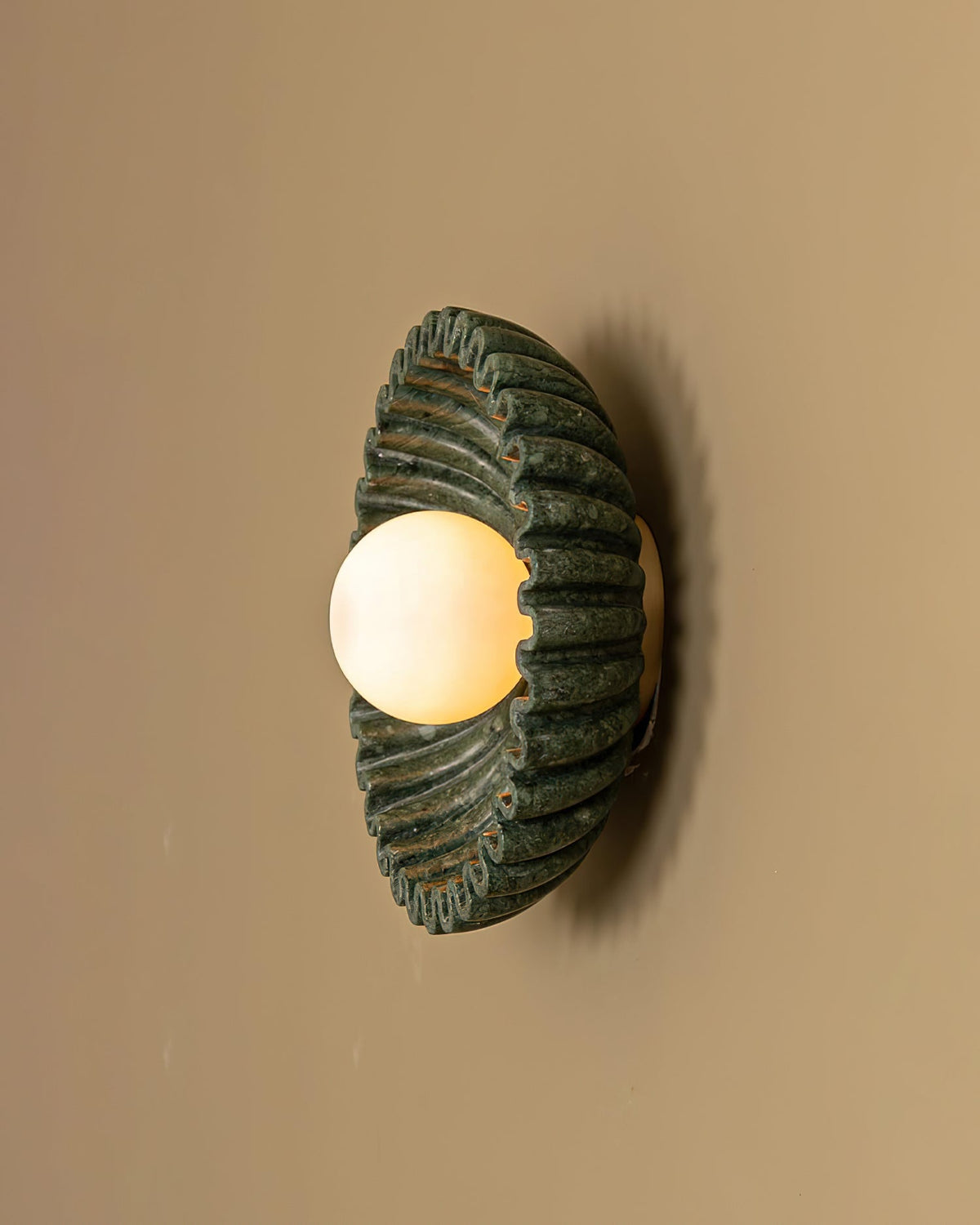 Wall Lamp Ceramics and Glass Dark Green White Black Beige Sculptural-Neutral Decor