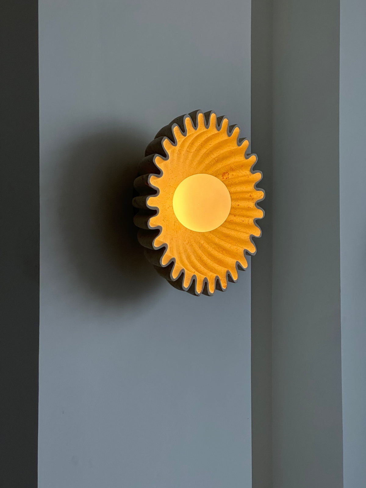 Wall Lamp Ceramics and Glass Dark Green White Black Beige Sculptural-Neutral Decor