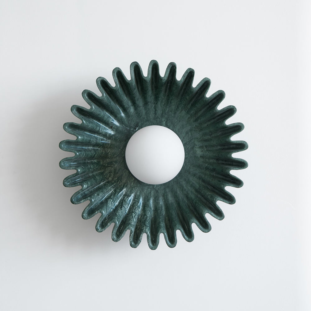 Wall Lamp Ceramics and Glass Dark Green White Black Beige Sculptural-Neutral Decor
