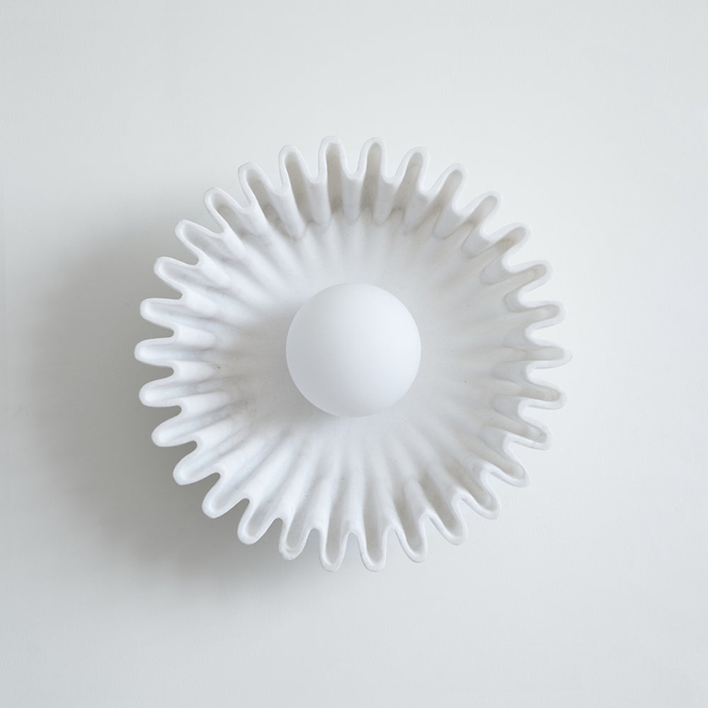 Wall Lamp Ceramics and Glass Dark Green White Black Beige Sculptural-Neutral Decor
