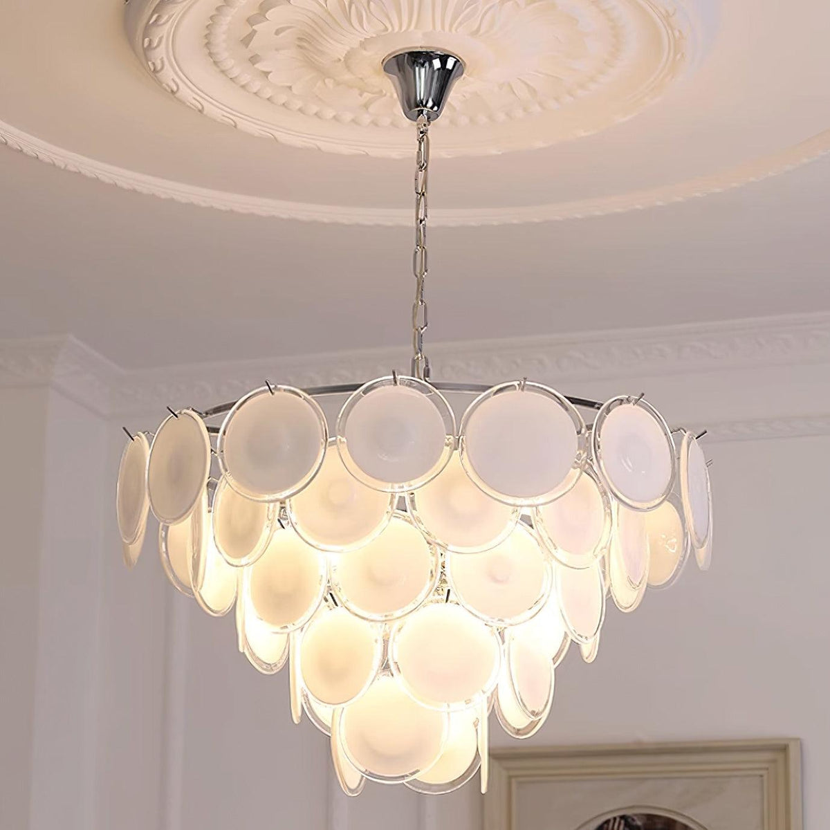 Kor Lustre en Verre Chrome Élégant-Cielum