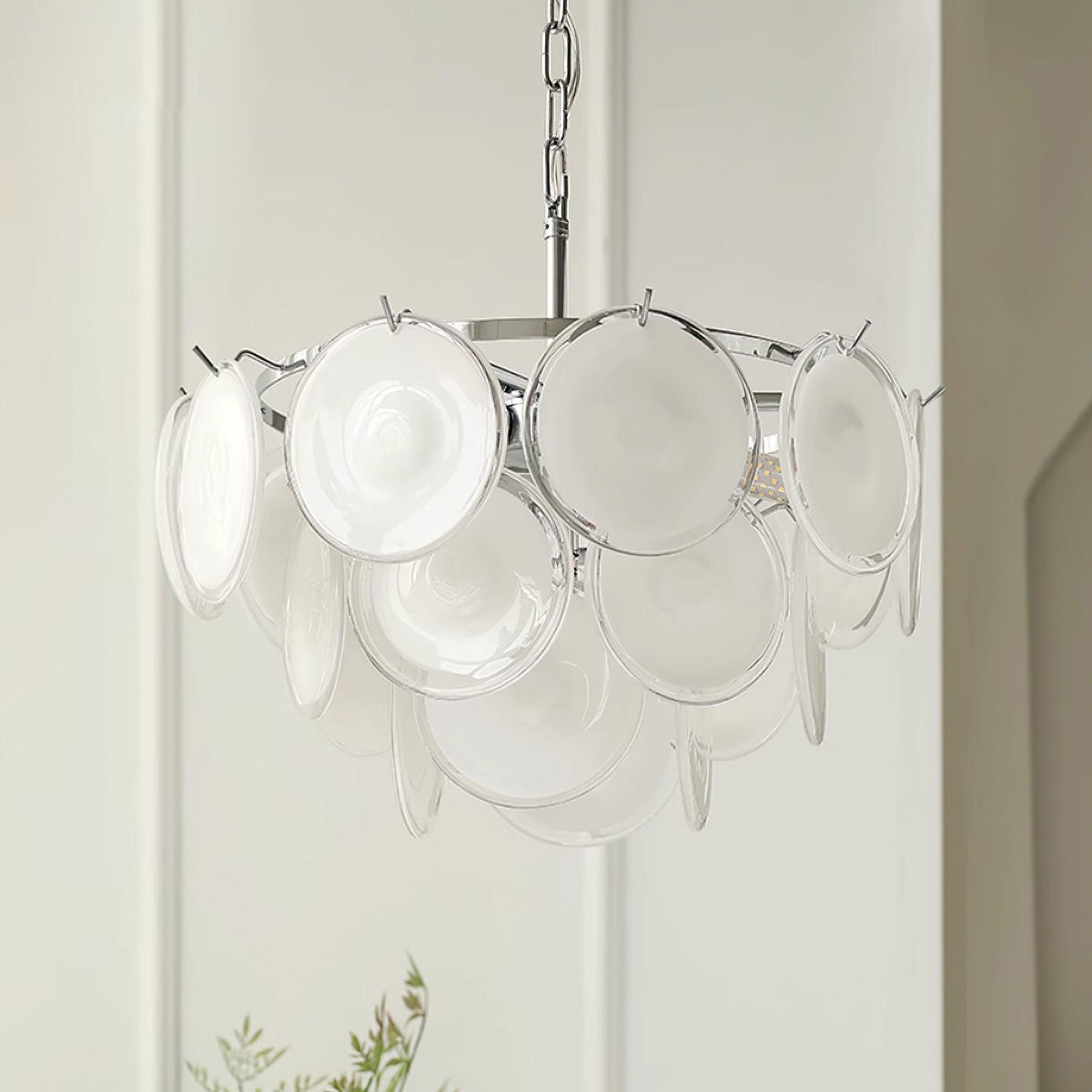 Kor Lustre en Verre Chrome Élégant-Cielum