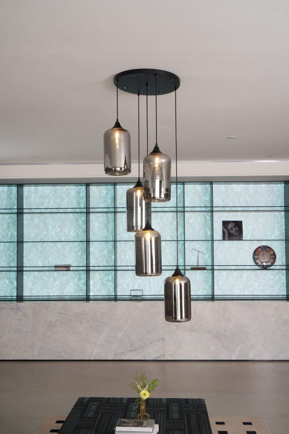 Tevely Suspension Industrielle Chic en Verre