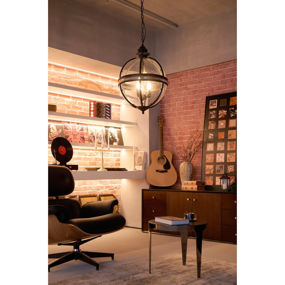Vironar Ancien Industriel Métal Verre Suspension-Cielum