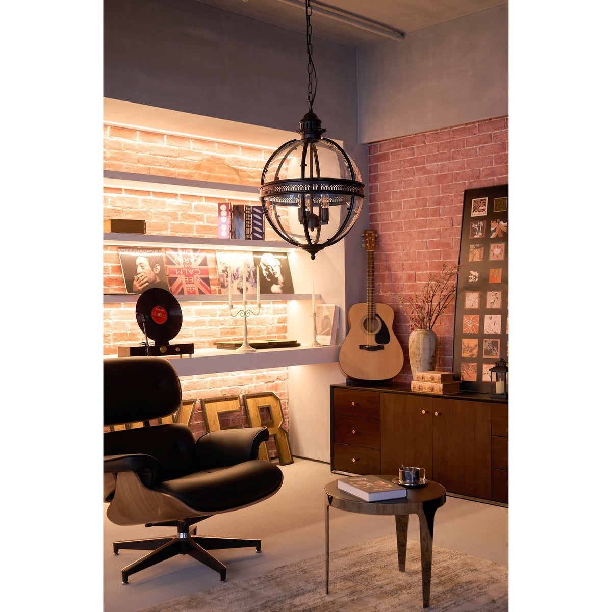 Vironar Ancien Industriel Métal Verre Suspension-Cielum