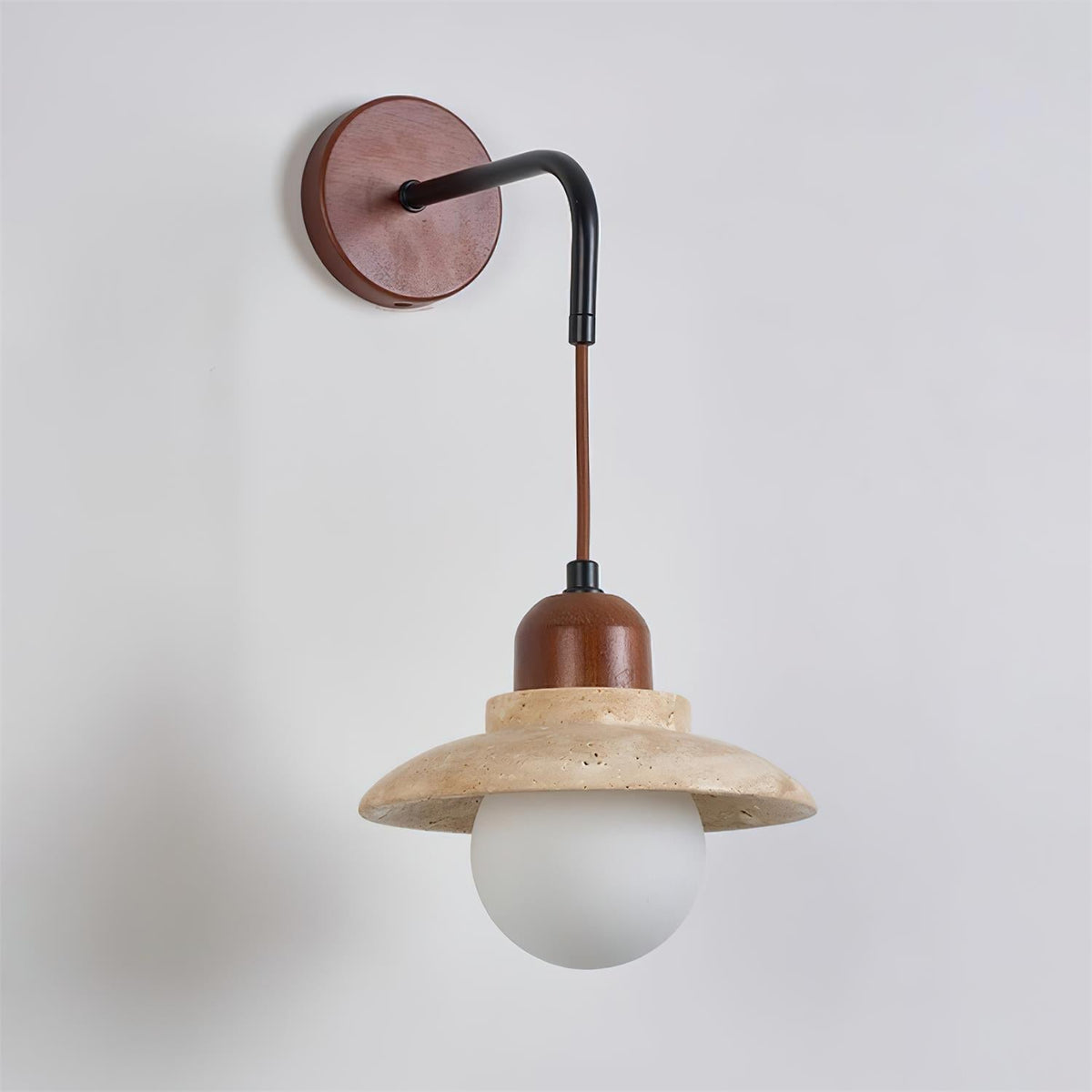 Ritta Sculptural Travertine Wall Lamp - Neutralighting