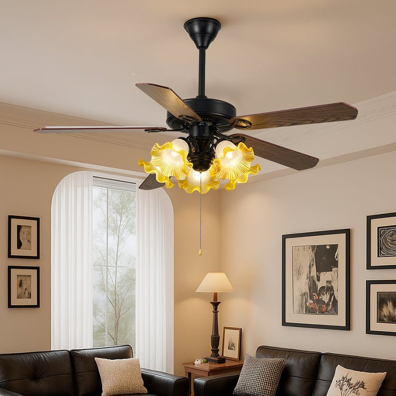 Ventilateur de plafond Theodore Vintage avec lumière