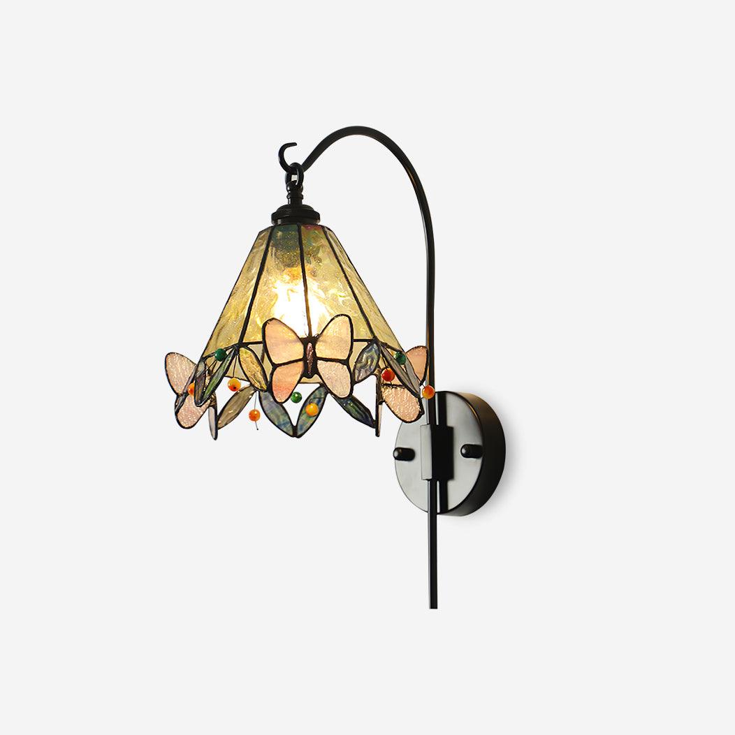 Tiffany Wall Lamp Glass Butterfly Art-Neutral Decor